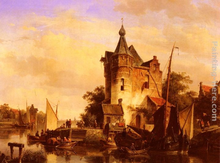 Cornelis Springer Along the Canal